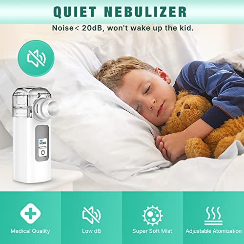 Ultrasonic Mesh Nebulizer, Portable Nebulizer, Nebulizer Machine For Adults And Kids, Handheld Nebulizer Of Cool Mist, Steam Inhaler For Breathing Problems, Used At Home, Office, Travel #TOP7