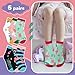 Queenshin Girls Socks Ankle Cute Animal Print Pattern Pink Flamingo Fashion Soft Breathable Unique Novelty Birthday Christmas Gift 6 Pairs 8-11Y