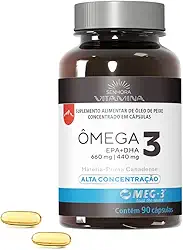 Ômega 3 do Canadá Alta Concentração EPA DHA 1.100mg Certificado MEG-3-90 cápsulas