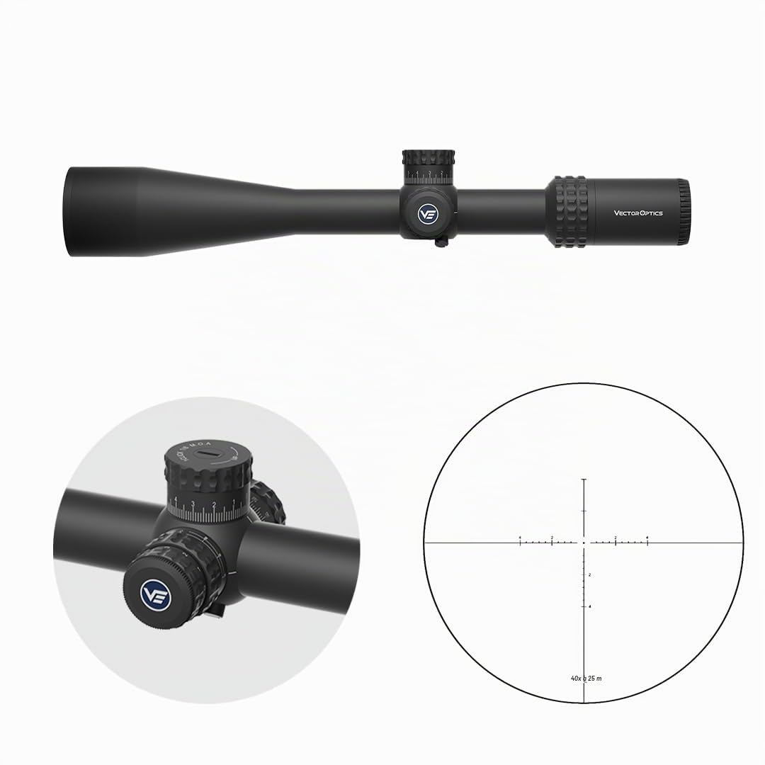 Vector Optics SCOL-58 Sentinel-X Pro10-40x50 SFP Lunette de visée spécialement conçue pour les prises de vue Benchrest de 25 m