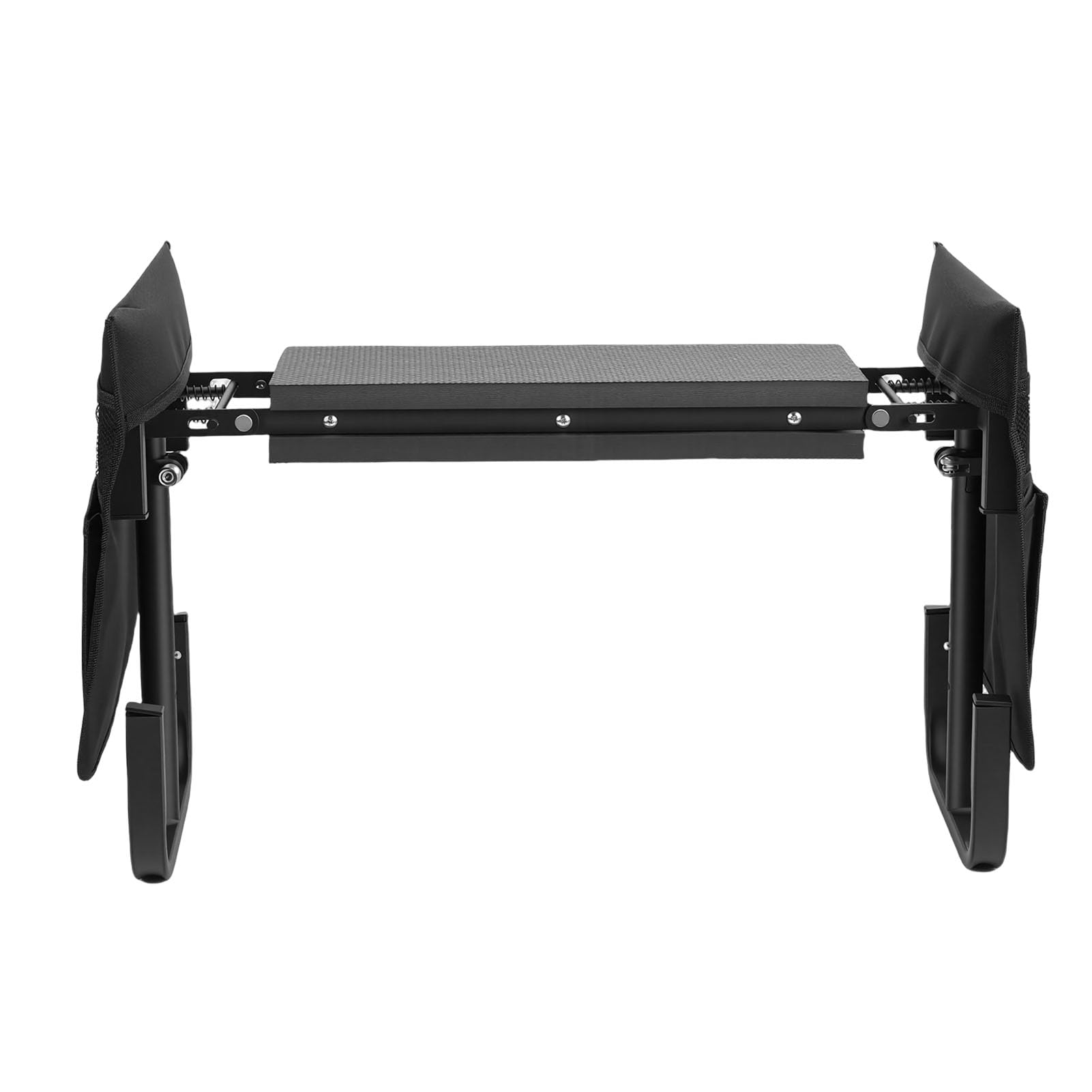 Sedile Inginocchiatoio da Giardino con Borse per Attrezzi, Sgabello da Giardino Pieghevole per Inginocchiarsi e Sedersi, Sgabello da Ad Altezza Regolabile per Piantare (BLACK)