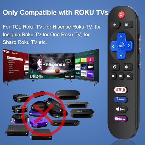 Image of (2-Pack) for Onn-Roku-TV-Remote,for TCL-Roku-TV-Remote,for Hisense Roku /Sharp Roku /Insignia Roku Smart TVs (Only for Roku TV)