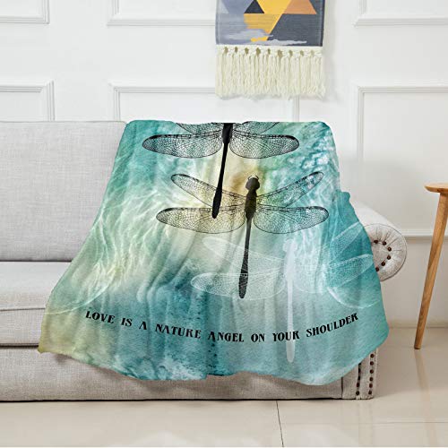Dragonfly Throw Blanket,Flannel Fleece Blanket,Soft Cozy Fuzzy Comfy Warm Cute Lightweight Blanket For Women Adult Girl,Kid,Baby-Decor Gift-Dragon Fly Microfiber Nap Blanket For Couch,Bed,Sofa-60"X40" #TOP3