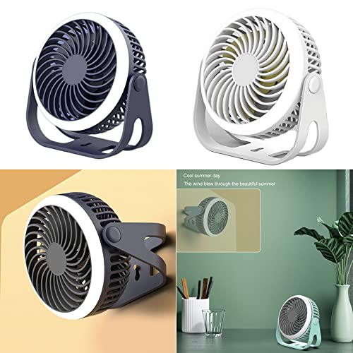 Ventilateur de camping rechargeable USB 2000mAh avec lanterne LED suspendue à 3 vitesses - 2