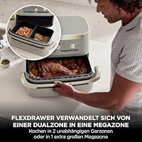 Ninja Foodi FlexDrawer Heißluftfritteuse, Dual Zone, verwandelt sich in MegaZone, 10,4 L, Dual Zone, mit wenig bis gar kein Öl, antihaftbeschichtete, spülmaschinenfeste Teile, Stone Gold AF500EUSD – Ansicht 2