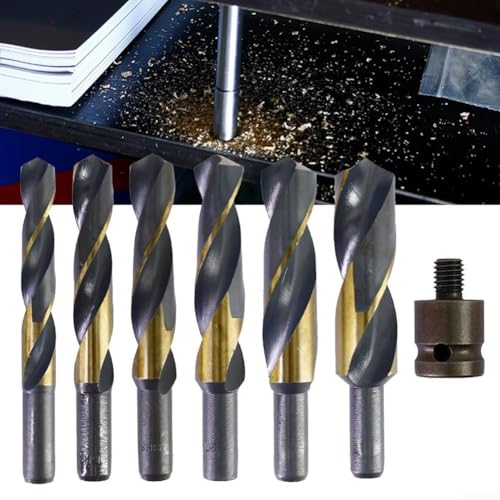 Broca de vástago de 14 mm con adaptador de 1,27 cm compatible con llaves eléctricas para perforación precisa en madera maciza, tableros compuestos, plásticos y materiales de tubería de PVC (14 mm)