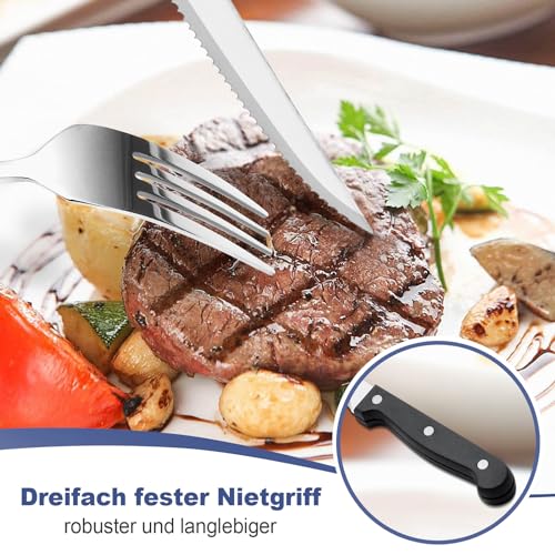 Besteck Set für 12 Personen, Bastwe 72-teiliges Edelstahl Besteckset mit Steakmesser, Messer, Gabel, Löffel, Hochwertiges Essbesteck Set für Restaurant Party Hochzeit,... – Bild 4