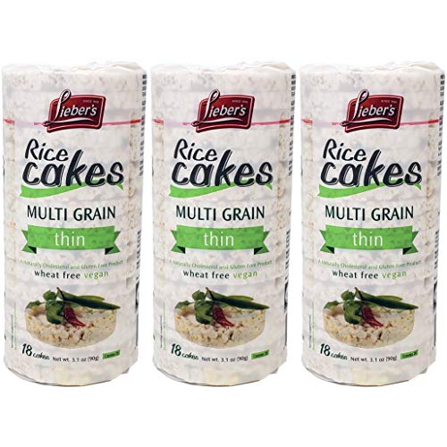 Lieber's Rice Cakes Multi-Grain, Thin Cakes, Thin Cakes, (3-Pack) Gluten-Free, Wheat-Free, Vegan
