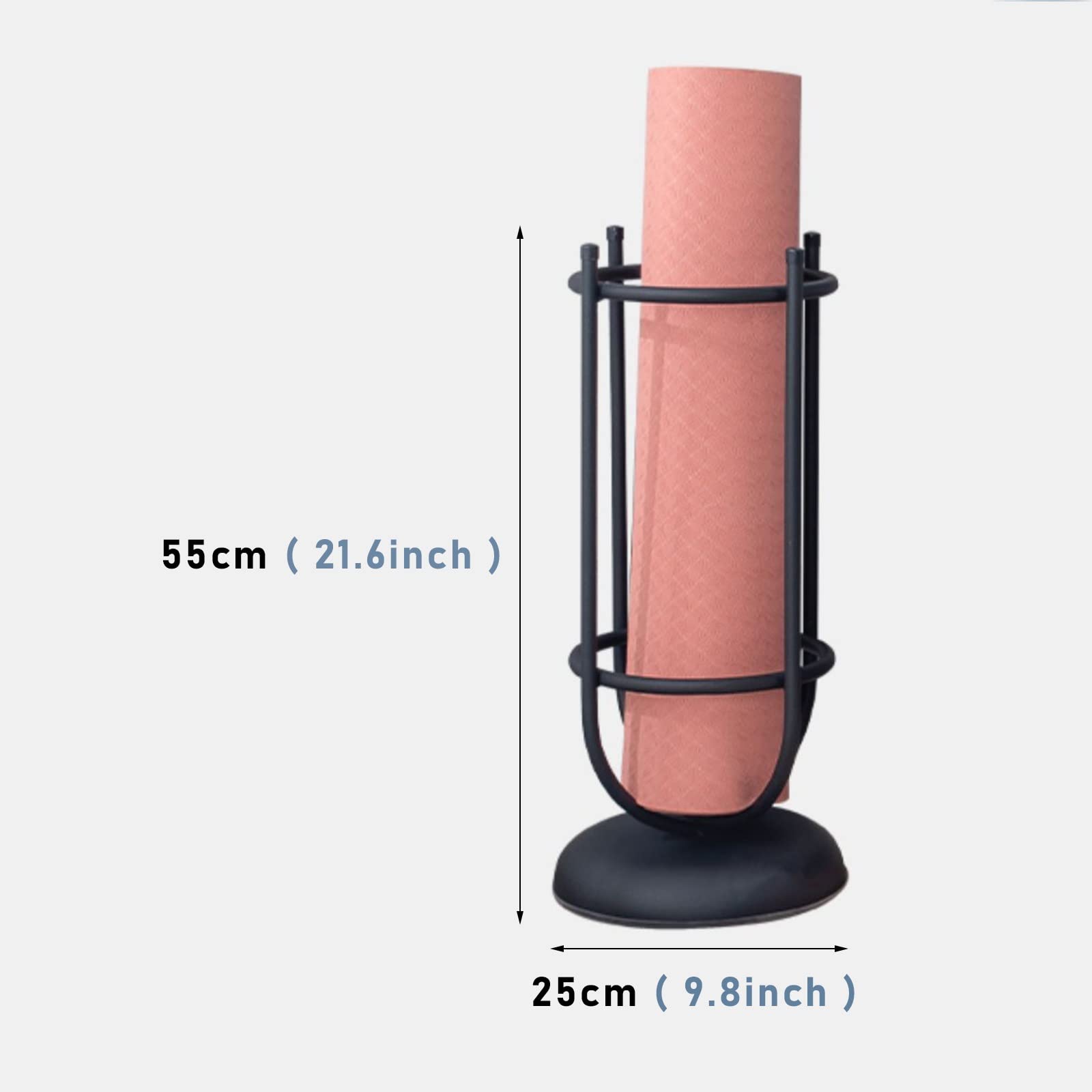 Genérico Estante esquinero para esterillas de Yoga y Mesa Auxiliar para Gimnasio en casa, Organizador de Metal Negro para Rodillos de Espuma y Accesorios de Yoga, Soporte versátil para Flores, diseño