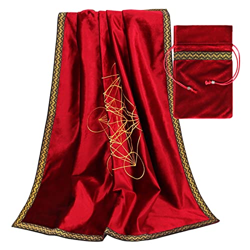 ゲームパッドアストロラーベ占い振り子タロットテーブルクロスボード小道具正方形ベルベットデスクトップカードマットポーチバッグ付きオラクルテーブルクロス読書ボードテーブル