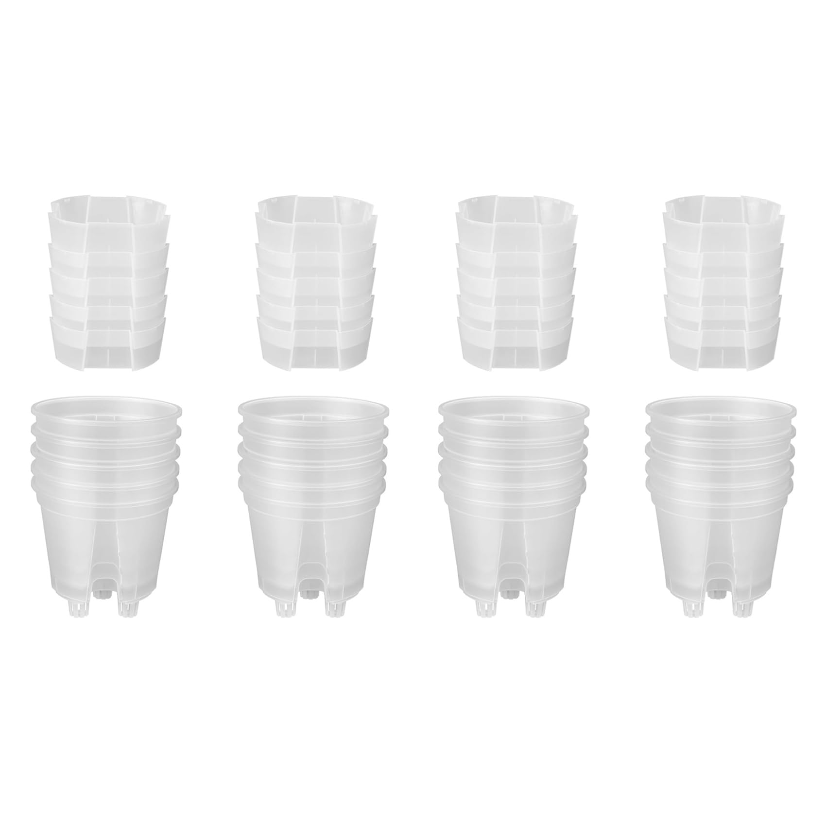 Pots de Jardin en Plastique Transparent de 6 Pouces, Jardinières à Arrosage Automatique, Paquet de 20 Pots de Plantes de Pépinière en Plastique avec Réservoir Profond
