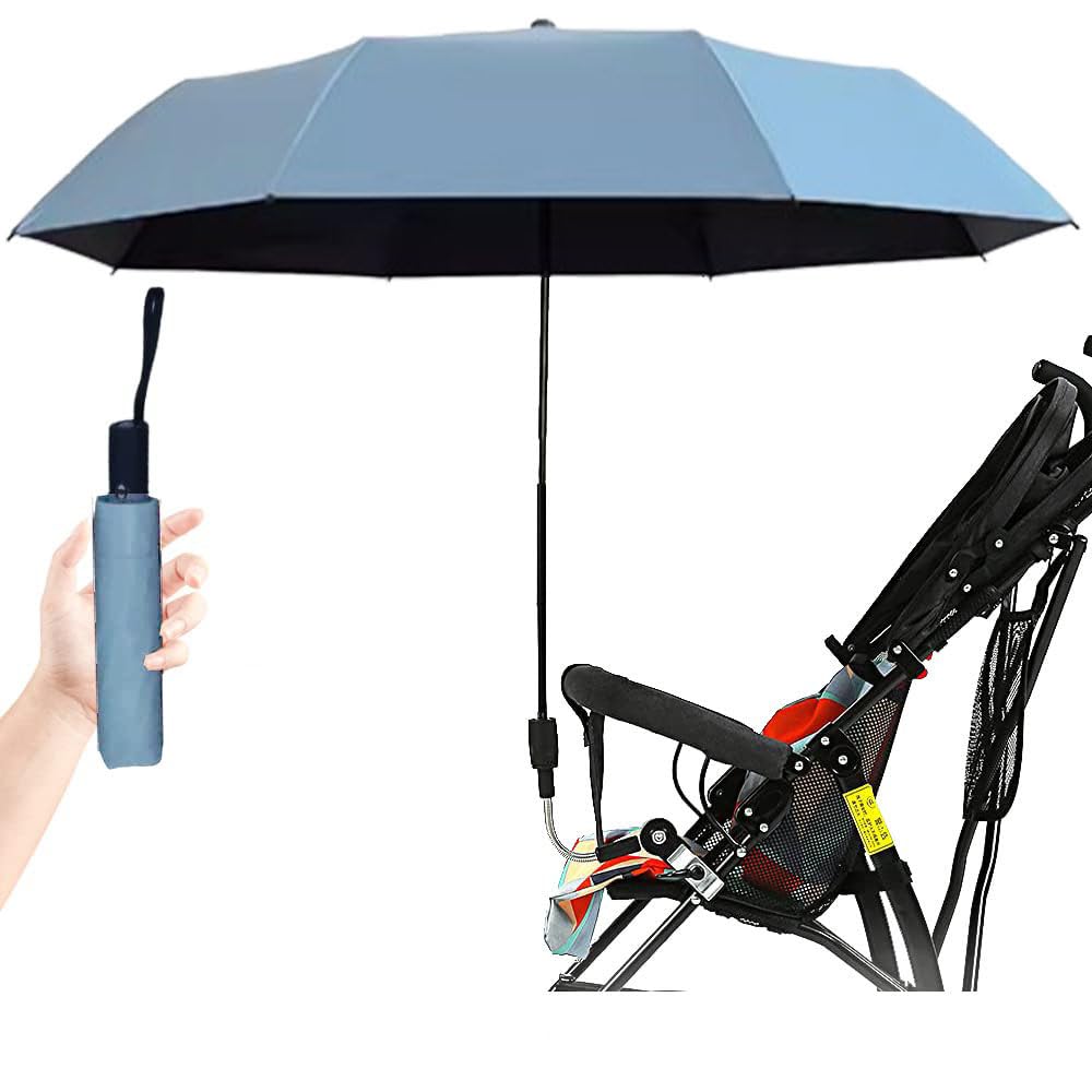 Nakazawa Accesorio universal para sombrilla para cochecito, con abrazadera, fácil de instalar (azul cielo)