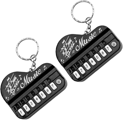 Miniatura 1 de LIFKOME Llavero colgante de piano, 2 piezas, llavero de teclado de piano, mini instrumento musical, colgante para decoración de mochila y bolso