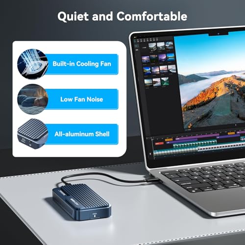 Image of ACASIS 80Gbps M.2 NVMe SSD Enclosure, with Cooling Fan, Compatible with USB4 V2.0, USB4 V1.0, USB3.2 /3.1 /3.0 (TB501 Pro) (Phantom Gray)
