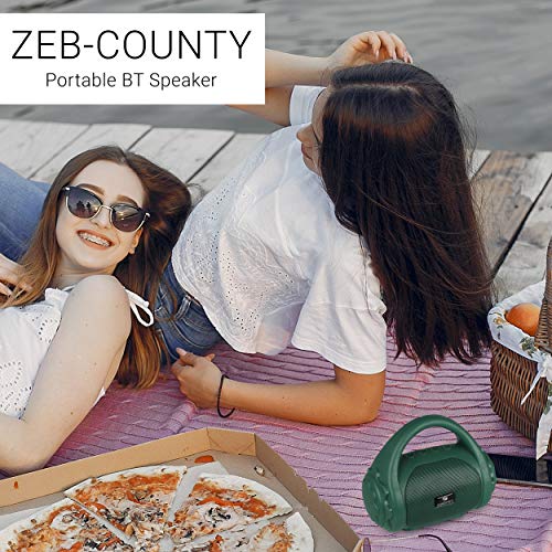 Zebronics ZEB-COUNTY 3W Wireless Bluetooth Portable Speaker With Supporting Carry Handle, USB, SD Card, AUX, FM & Call Function. (Green) view 2