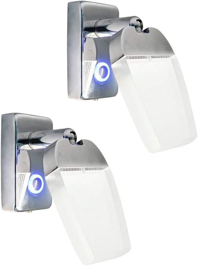 DC 10-30V Acrylic Floodlight Small Reading Lamp, Iron Base,2800K-3200K, Suitable for Installation in The Interior of RV/Camper/Touring Car in a Dry Environment, 2 Pack