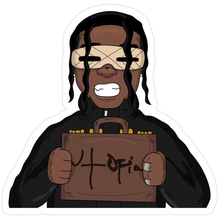 Image of Pack of 15 Cute Stickers for Laptops /Mobiles /Guitar /Journal etc. (Travis Scott)