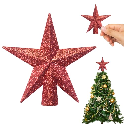 SUNEZLGO Mini Christmas Tree Topper, 3.35 Inch Small Star Treetop, Small Christmas Tree Top, Mini Christmas Tree Ornaments, Ornaments for Mini Tree, Tree Star for Xmas Holiday Party Home Decoration