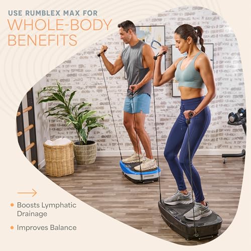 Image of Lifepro Rumblex Max 4D Vibration Plate Exercise Machine - 3 Motors, 500 lb Capacity Whole Body Vibrating Platform Machine with Resistance Bands - Vibration Plate for Lymphatic Drainage & Muscle Toning