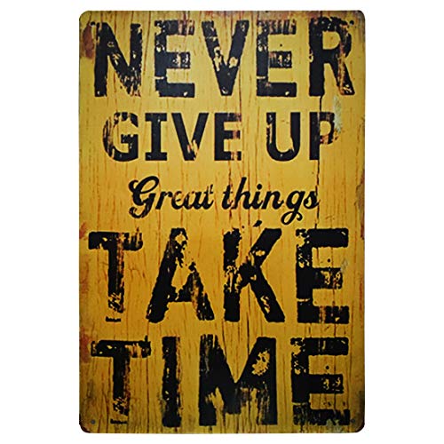 Image of Zesta Bathroom Decor Items Washroom Decor Tin Sign | Aesthetic Posters Wall Poster for Bedroom | Magnetic Cafe Decoration Items / Restaurant Decorations Items | Quirky Home Decor Bar Accent - never give up
