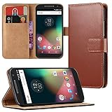Eximmobile - Book Hülle Handyhülle für Motorola Moto G7 Plus mit Kartenfächer in Braun | Schutzhülle | Handytasche als Flip Hülle Cover | Handy Tasche | Etui Hülle Kunstledertasche