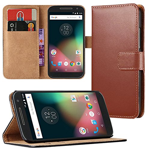 Eximmobile - Book Hülle Handyhülle für Motorola Moto G7 Plus mit Kartenfächer in Braun | Schutzhülle | Handytasche als Flip Hülle Cover | Handy Tasche | Etui Hülle Kunstledertasche