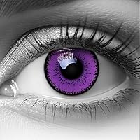 MERALENS Farbige Kontaktlinsen Halloween lila PURPLE FLOWER, 2 Stück (1 Paar), Ohne Sehstärke, violette lila Linsen, 2 x farbige Kontaktlinse für Cosplay, Karneval, Fasching, Anime