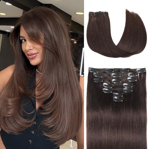 Clip in Hair Extensions Real Human Hair 120g 100% Remy Straight Hair Extensions Clip ins Invisible...