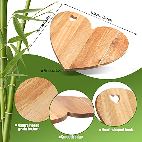 Tabla de cortar en forma de corazón de madera de acacia miniatura 4