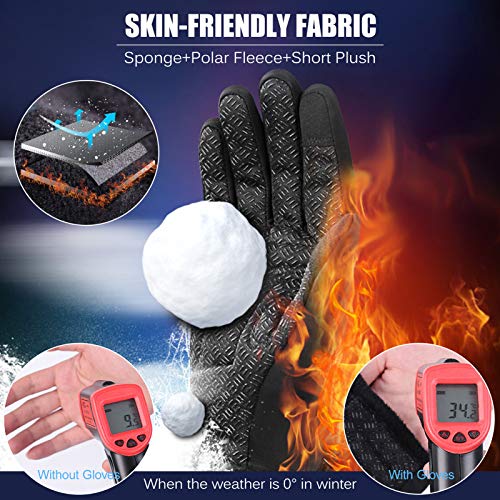 Luvas, Andoer Luvas de inverno Luvas à prova d'água à prova de vento Luvas de snowboard quente Luva