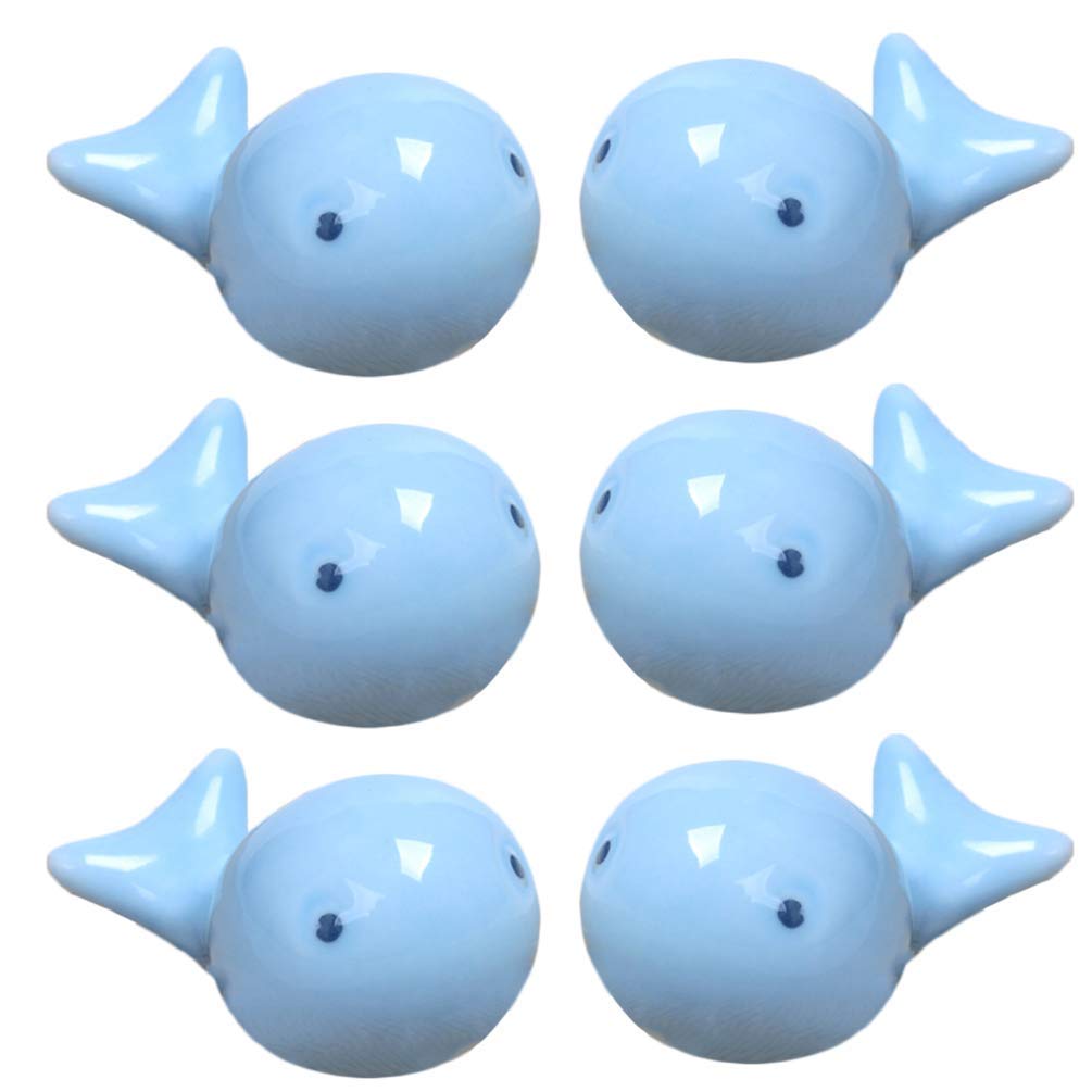 MRKU Chopstick Rest Chopsticks Holders Restaurant Porcelain Dolphin Shape Pillow Spoon Fork Knife Dinnerware Tableware Stand Gift 6pcs Decor