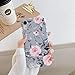 YeLoveHaw for iPhone XR Case for Girls, Flexible Soft Slim Fit Full Protective Cute Shell Phone Case Cover with Purple Floral and Gray Leaves Pattern for iPhone XR 6.1 Inch (Pink Flowers)