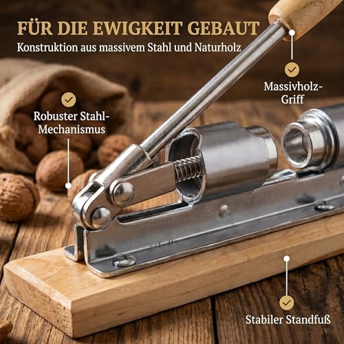 GOODS+GADGETS® Nussknacker für Walnüsse stufenlos verstellbar Edelstahl – Ansicht 4