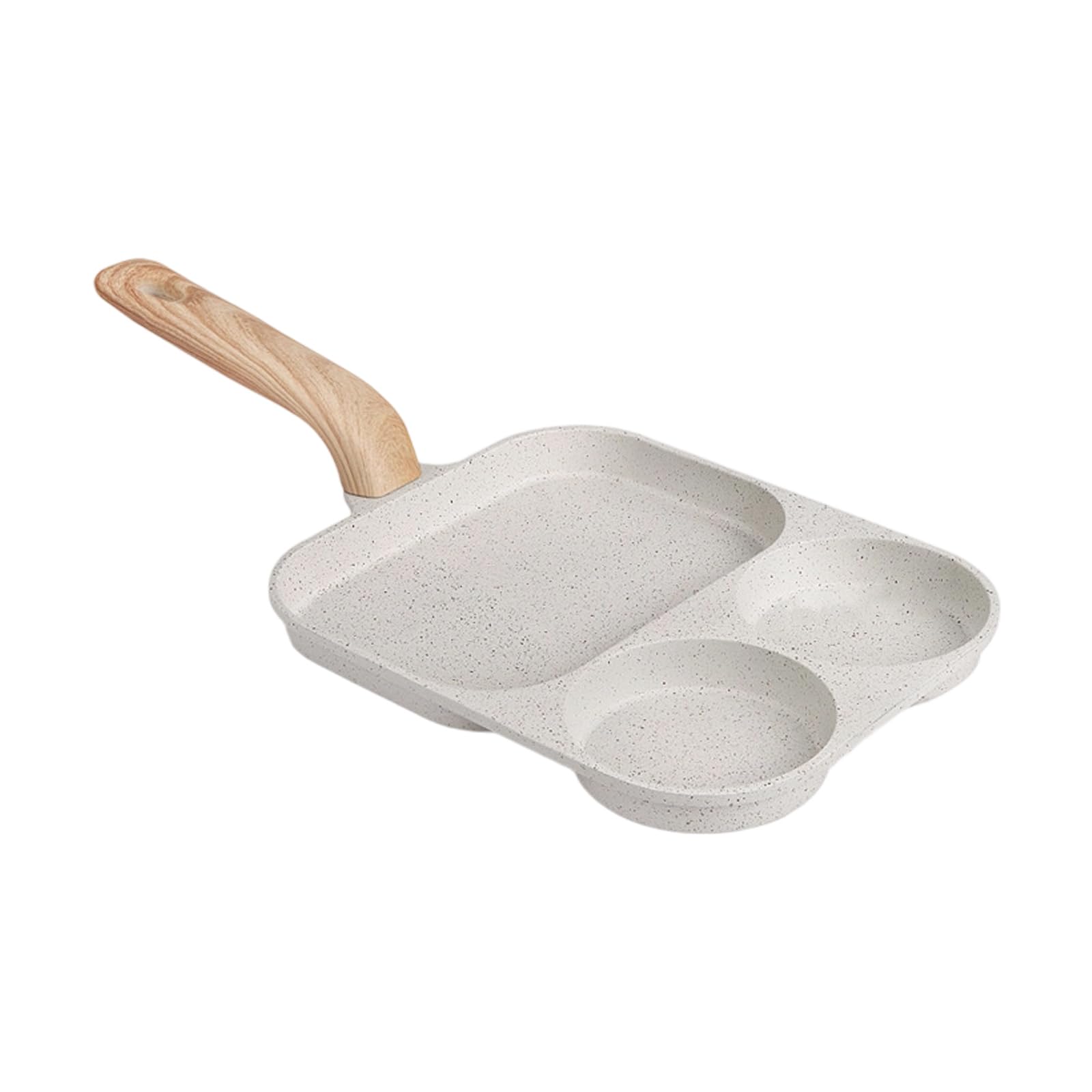 Qusinfc Multifunctional Breakfast Eggs Frying Pan with Even Heat Distribution and Handle for Busy Families Sectional