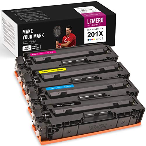 LemeroUexpect Compatible Toner Cartridge Replacement for HP 201X CF400X CF401X CF402X CF403X 201A for Color Laserjet Pro MFP M277dw M277 M252dw M252n M277n M277c6 (Black Cyan Magenta Yellow, 4-Pack)