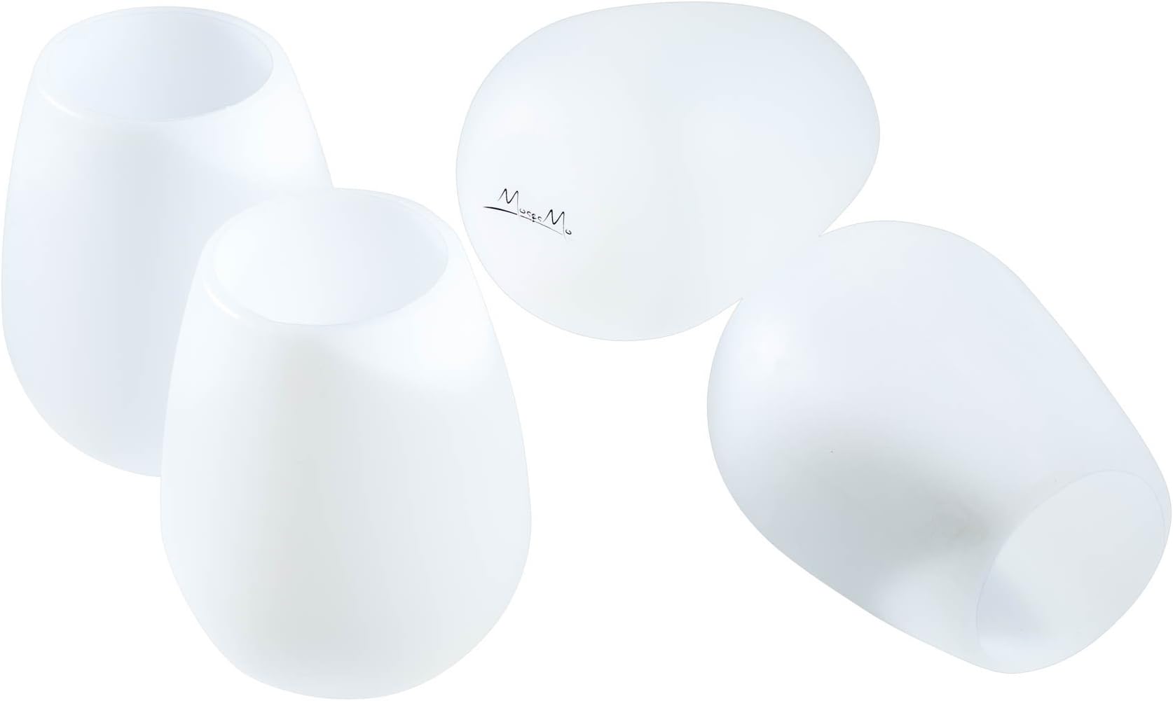 Premium Unbreakable Stemless Wine Glasses Set By MosesMo - Shatterproof Reusable Lightweight Silicon Wine Cups - Safe & BPA-Free - Prefect For Parties & Entertaining Guests - 4-Pc Bundle