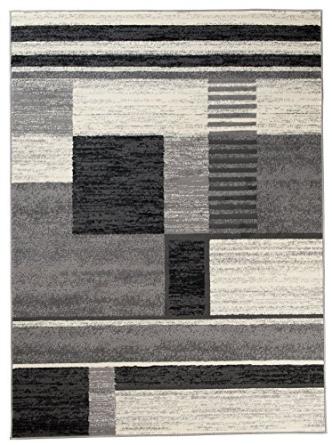 Carpeto Rugs Tapis Salon Gris 160 x 220 cm Moderne Geometrique/Torino Collection