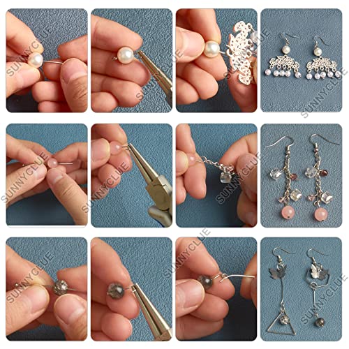 SUNNYCLUE 1 Box 600Pcs 8 Style 1.2/1.6/2inch Stainless Steel Eyepins Head Pins Flat Head Pin Ball Pins Open Eye Pin for Jewellery Making Accessories Women DIY Craft Beading Earrings Findings Supplies - Image 4