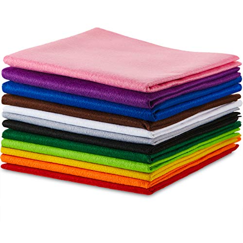 Image of WILLBOND 12 Pcs Large Felt Sheets 37 x 20 Inch 1.2 mm Fresh Color