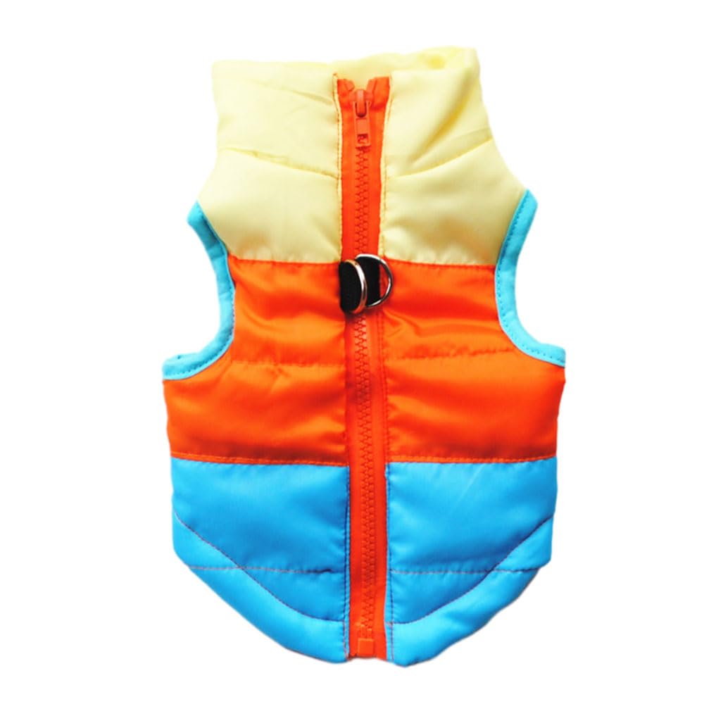 FANSU Dog Coats Reversible Dog Coats Waterproof Windproof Warm Dogs Jacket Winter Vest for Medium Dogs (XS,Sky Blue Orange Yellow)
