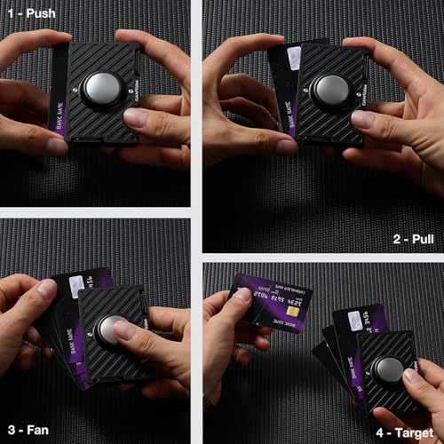 Mens Wallet with Airtag Holder(Not Included Air Tag), Slim Rfid Blocking Metal Wallets with Money Strap, Minimalist Front Pocket Aluminum Card Holder, Black, LKA-013