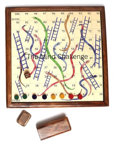 Image of Classic Handmade Wooden Snake% ladders Magnetic Travel Board Game(Large Size on high dimand of customers 14x14 Inchs)
