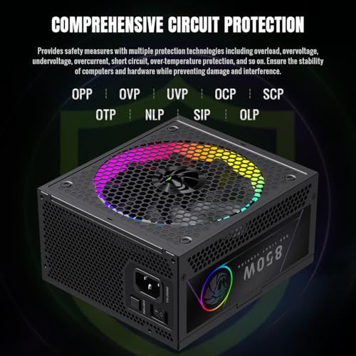 Image of GAMEMAX 850W 80+ Gold Fully Modular Power Supply, ATX 3.1 Version with LLC + DC-DC Circuit, Full-Range 110-240V, ARGB 140mm Fan with Sync, 105C Mainstream Japanese Capacitors (RGB PRO 850G)