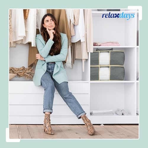 Relaxdays Aufbewahrungstasche für Bettdecken, 2er Set, 3-seitiger Reißverschluss, atmungsaktiv, Vlies, Deckenhülle, grau