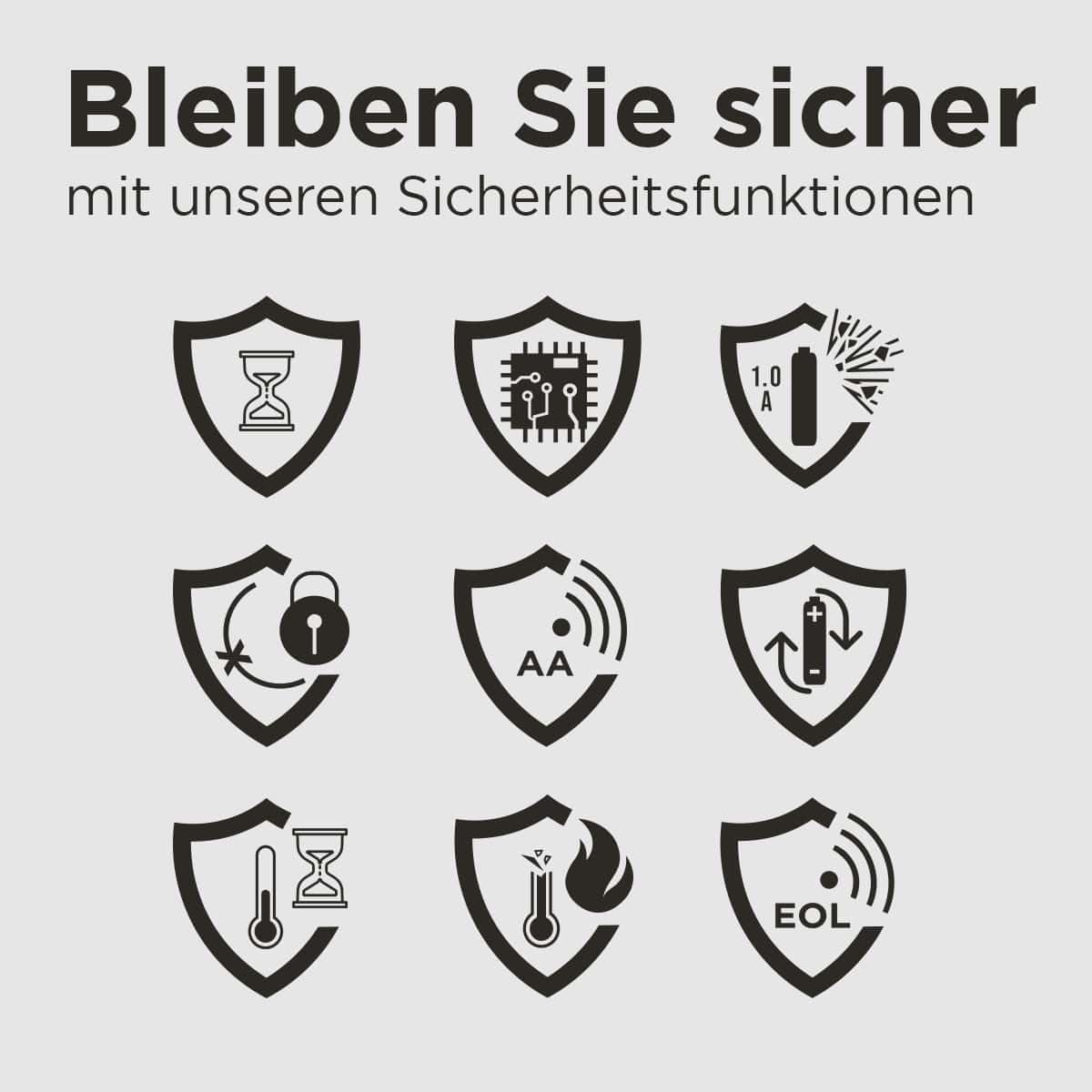 eneloop SmartPlus-Ladegerät für 1–4 AA/AAA NI-MH-Akkus, mit 4 eneloop pro AA/Mignon-Akkus mit 10 Sicherheitsfunktionen