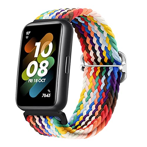 Nylon Armband Kompatibel mit Huawei Band 7 Armband Für Herren Damen Für Huawei Band 7 Sport Stoff Ersatzband mit Uhrenarmband Für Xiaomi Band 7 (9) Cover