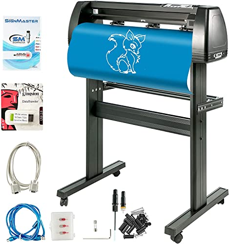 VEVOR 870mm Vinyl Schneideplotter 34Inch 3 Klingen Plottermaschine Vinyl Cutter Plotter Folienplotter Foliendrucker Profi Plotter Cutting mit Signmaster Software mit Ständer für Schilder Papierzufuhr