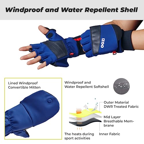 Oozi Winter Gloves For Men Women Touchscreen Gloves Cold Weather Warm Work Gloves For Hiking Running Cycling Driving (M, Blue Depth) #TOP1