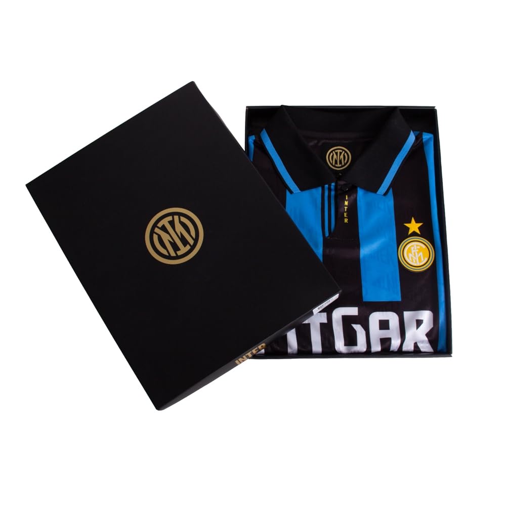 Copa – Camiseta de Fútbol Retro – Hombre – FC Internazionale 1991-92 – Azul - Negro – 70% poliéster Reciclado – 30% poliéster