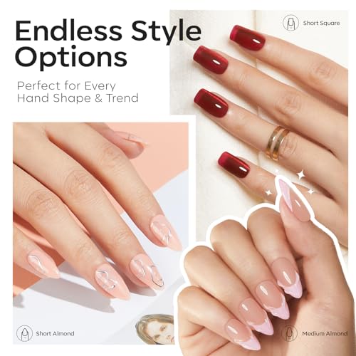 Image of Modelones Almond & Square Nail Tips - Multi-type 3 Styles Set Gel Tips